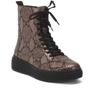 GEOX Gunmetal Leather Ankle Boots